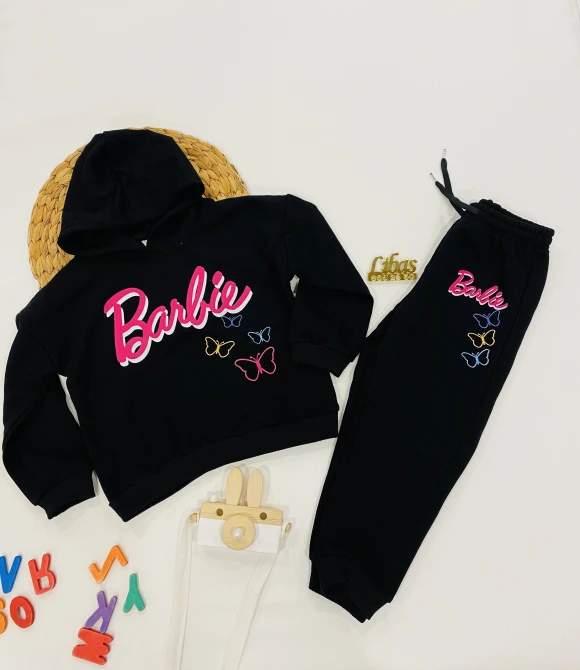 Kapüşonlu Sweatshirt ve Eşofman Alt ikili takım 202465 - SİYAH - 1/2 YAŞ