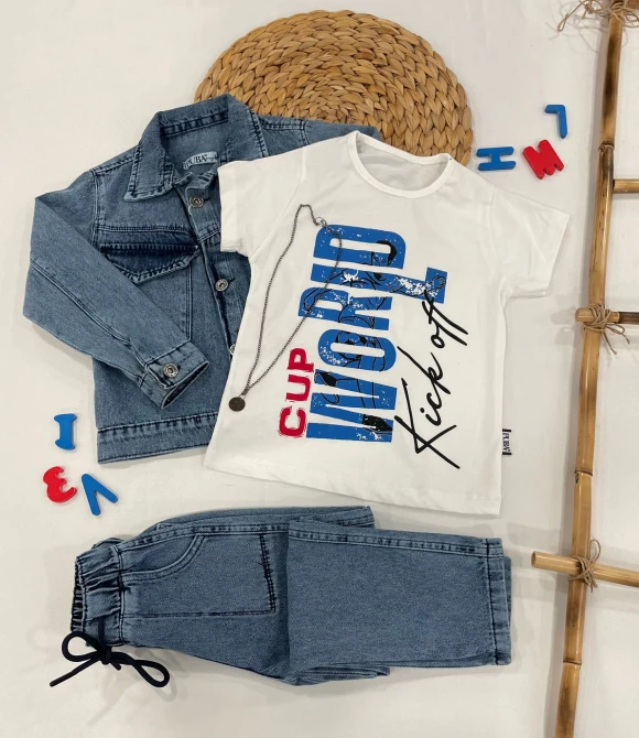 Erkek Çocuk Jeans Takım 784 - MAVİ - 9 YAŞ