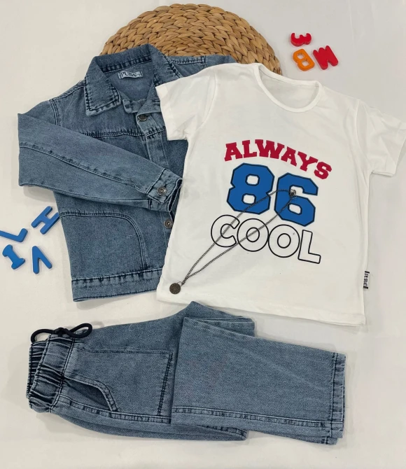 Erkek Çocuk Jeans Takım 791 - MAVİ - 9 YAŞ