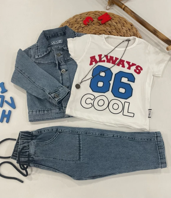 Erkek Çocuk Jeans Takım 791 - MAVİ - 5 YAŞ